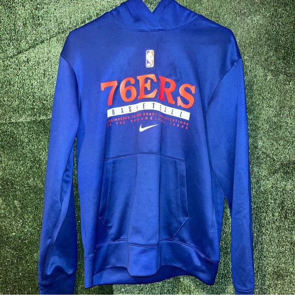 Philadelphia 76ers Blue Nike Dri-Fit Hoodie S NBA Joel Embiid PA - Picture 1 of 4
